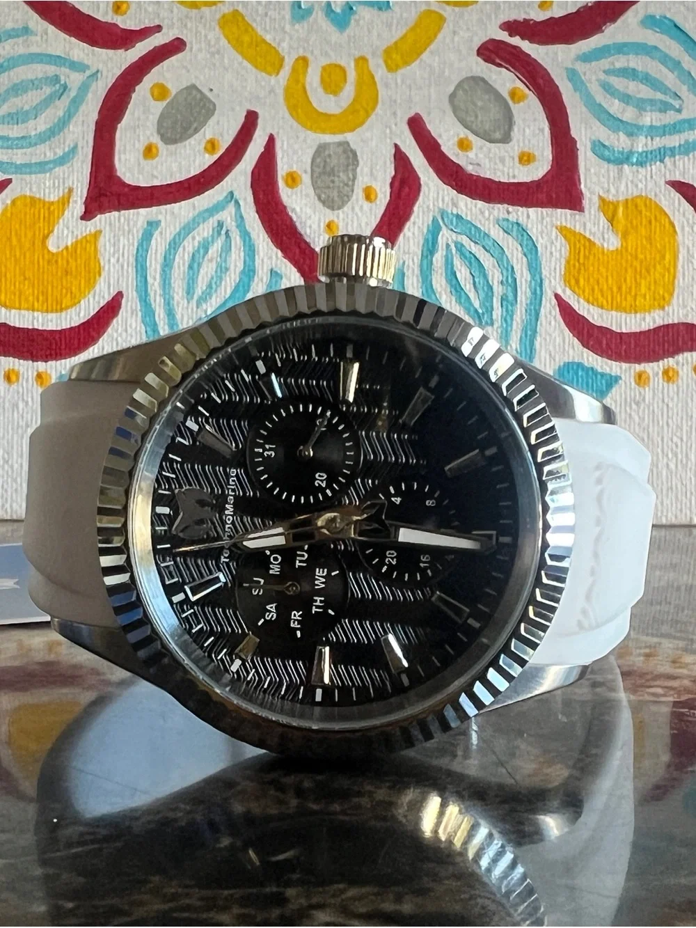 Technomarine TM-724001 42 mm Men Sea Quartz Chronograph Black Dial Watch